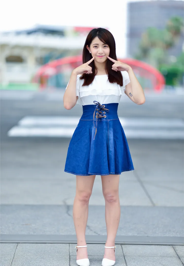 [Mzsock] NO.168 Shanshan denim short skirt with high legs and beautiful legs street photography#[35P]-26