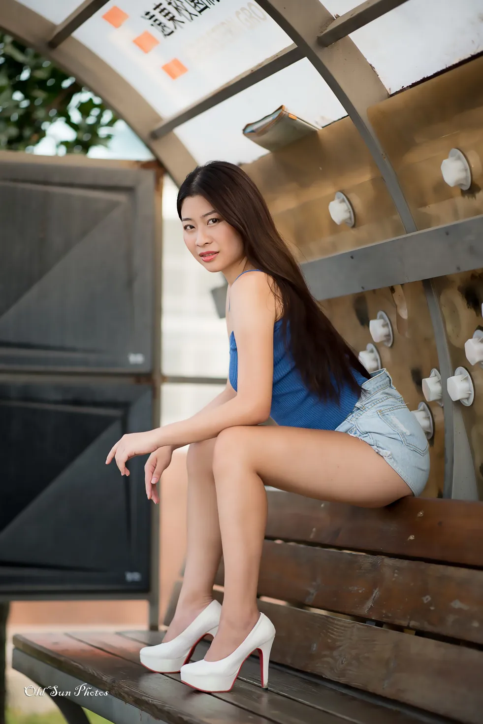 [Mzsock] NO.187 Zhang Zilin denim shorts, high heels and beautiful legs #[66P]-66